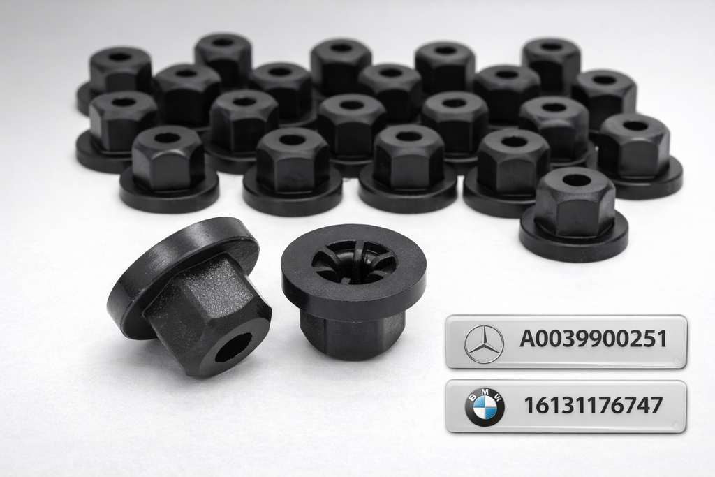 Karosserie-Muttern Set – Mercedes & BMW – OE A0039900251 / 16131176747